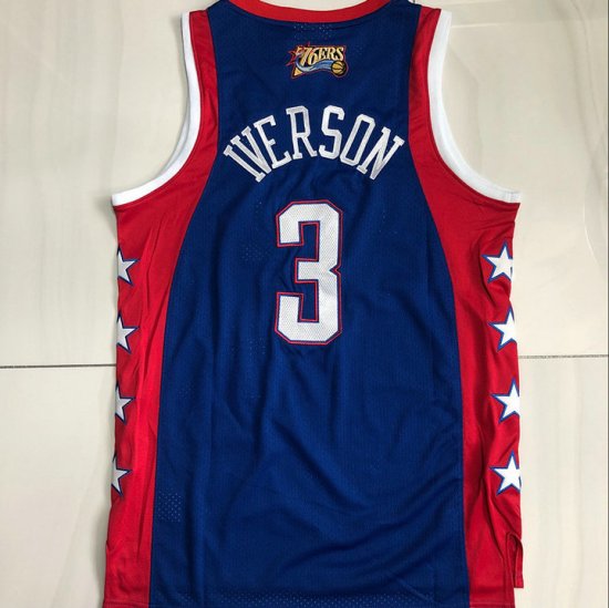 3 Iverson 2004 All star game Authentic jersey blue